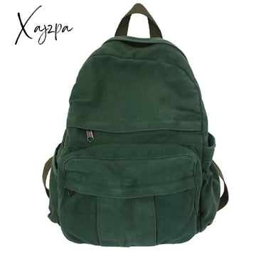 Xajzpa - Vintage Casual Backpack Women Travel Bag Fashion High Capacity Solid Color Women’s